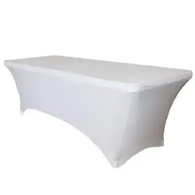 6ft Spandex Table Cloth - White